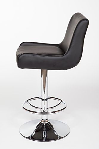 2 Modern Adjustable Counter Swivel Pub Style Bar Stools / Barstools (Black)