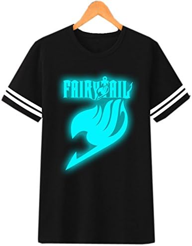 COSNow Fairy Tail Glowing Logo Black T-shirt Short Sleeve (Asian Size L)