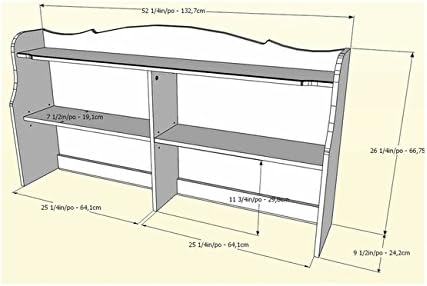 Transitional White Lacquer Bookcase Hutch for Double Dresser