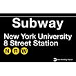 NYU Metal Subway Sign