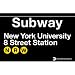 NYU Metal Subway Sign