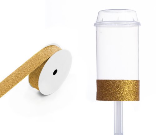 Dress My Cupcake DMC91896 Clear Push Pops 100-Pack Plastic Containers with Lid DIY Kit, Gold Glitter