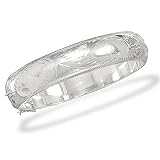 Sterling Silver 14mm Engraved Bangle