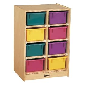 8 Tray Mobile Storage With Colored Trays - School & Play Furniture