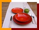 Brushed Red Terracotta Dinner Service (1 Set)