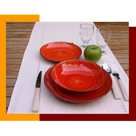 Brushed Red Terracotta Dinner Service (1 Set)