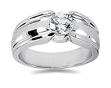 0.00 ctw Men's Diamond Ring in 14K White Gold