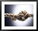Brown Fiber Rope Knot in Spotlight Framed Art Poster Print, 31x25