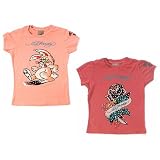 Ed Hardy - Ed Hardy Girls Short Sleeve Stitched Tee with Rhinestones. Available in Rose Chateau/Bunny graphic and Lilas Deep Pink / Rose graphic.
