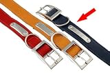(Rosewood) Plain Sewn Leather Dog Collar 18"-21x 1" (Black)