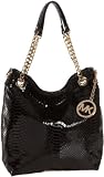 Michael Kors Jet Set Charm Item Md Chain Shoudler Tote Black Python