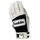 Franklin Sports Authentic Pro Classic Adult Baseball Batting Gloves Adult Sizes: XL, Colors: Pearl Digital/Black Spandex