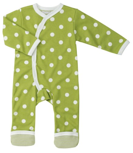 Organics for Kids Spotty Kimono Romper - Green 0 - 5 months