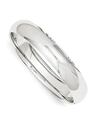 14K White Gold High Polished 14.00mm Hinged Bangle. Metal Wt- 21.7g