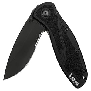 Kershaw Ken Onion Blur Folding Knife with Speed Safe (Black Serrated)