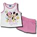 Minnie & Mickey "Smitten" 2 piece Cotton Tank Top and short set in Pink/White