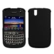 Premium Black Rubberized Snap-On Cover Hard Case Cell Phone Protector for Blackberry Bold 9650 [Accessory Export Brand Packaging]