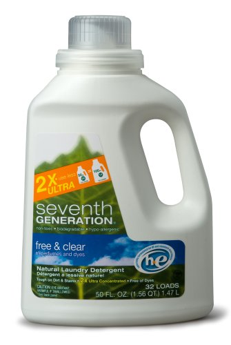 Seventh Generation Laundry Concentrate, Free & Clear, 50-Ounce Bottles (Pack of 6)