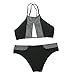 Cupshe Fashion Women's Stripe Splicing Front Cutout Padding Bikini Bathing Suit