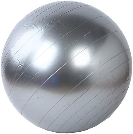 17.7"~37.4" Glossy original anti-burst yoga ball with Pump (Silver, 17.7 inch)