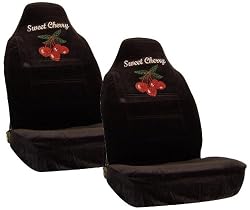 Sweet Cherry Gem Crystals Studded Rhinestone Bucket Seat Covers - Pair