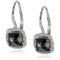 14K White Gold Black and White Diamond Leverback Earrings (2.0 cttw GH, Color, I1-I2 Clarity)