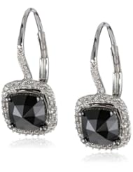 14K White Gold Black and White Diamond Leverback Earrings (2.0 cttw GH, Color, I1-I2 Clarity)