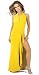 Sophisticated Long Evening Club Cocktail Halter Dress with Draped Hem from Hot Fash Dresses - EMPRESS Yellow