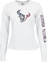 Houston Texans Women's White Long Sleeve Giant Logo Too Tee