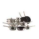 King's Brand 20 - Piece Gold-Plated Stainless Steel Cookware Set