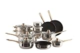 20 - Piece Non-Stick Gold-Plated Stainless Steel Cookware Set