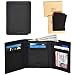 Genuine Leather RFID Blocking Slim Trifold Wallet for Men with 7 Cards+1 ID Window+2 Note Compartments. (BLACK PDM)