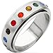 Spikes 316L Stainless Steel Gay Pride Ring