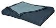 Anna All-Natural 100-percent Cotton Reversible Full/Queen Size Blanket, Light Blue/Navy