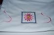 Embroidered Pink Flow in Box T on White Shirt Adult-S