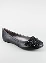 Crinkle Leatherette Button Trim Flat