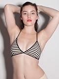 American Apparel Printed Cotton Spandex Jersey Cross-Back Bra