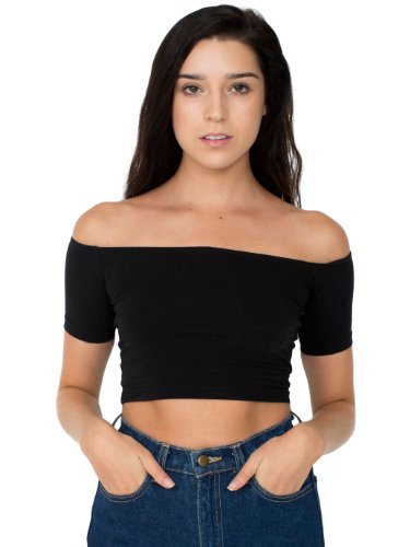 American Apparel Cotton Spandex Off-Shoulder Top