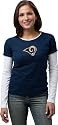St. Louis Rams Women's Navy Frosted Logo Long Sleeve Layered Tissue Tee
