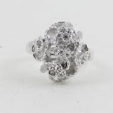 Small Silver Flower Bouquet Sterling Silver Ring Size 8