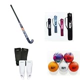 Grays GX 750 Junior Field Hockey Package (Length=28-Inch,Ball Color=White,Shin Guard=Youth White,Bag Color=Black)