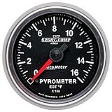 Autometer (3644) Sport-Comp II Pyrometers - (2 1/16) Full Sweep Electric (0-1600 F) - Includes probe and 10 FT of Thermocouple wire. Probe inlcudes mutliple mounting options, Including 1/8 NPT and weld-ion fitting and Hose clamp method