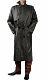 Ashwood Long Black Leather Trench Coat - Mens (Sizes XS-XXXL, Chest 36