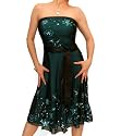 Blue Banana Turquoise Embroidered Mesh Dress