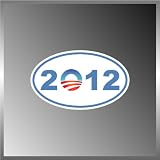 Pro Obama 2012 Election Vinyl Euro Decal Bumper Sticker 3" X 5"