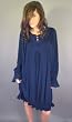 Norma Kamali Navy Flower Power Smocked Dress