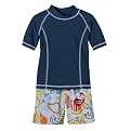 Boys Cabana Life Paisley Trunks and Rash Guard - Blue