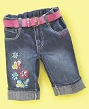 Disney Brand Little Girl Belted Denim Capri Pants