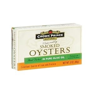 Crown Prince Smkd Oysters In Olive Oil, 3-Ounce (Pack of 24) by Crown Prince