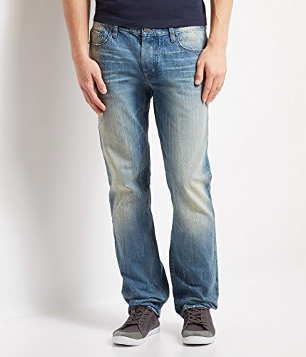 Aeropostale Men's Slim Straight Light Wash Jean 30 Light Wash